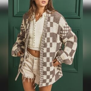 BiBi Checkered Cardigan